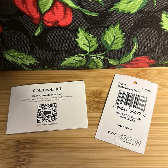 NWT Coach CC911 Pouch Trio In Mix Print (floral rose) - Picture 3 of 7